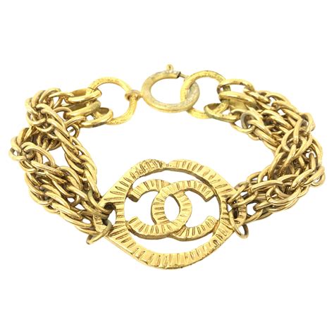 chanel gold metal bracelet|vintage Chanel bracelet gold.